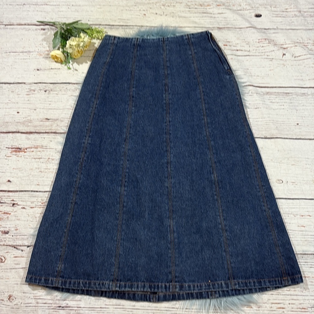 Vintage Harve Benard Denim Paneled Western Mini Skirt - Picture 5 of 7